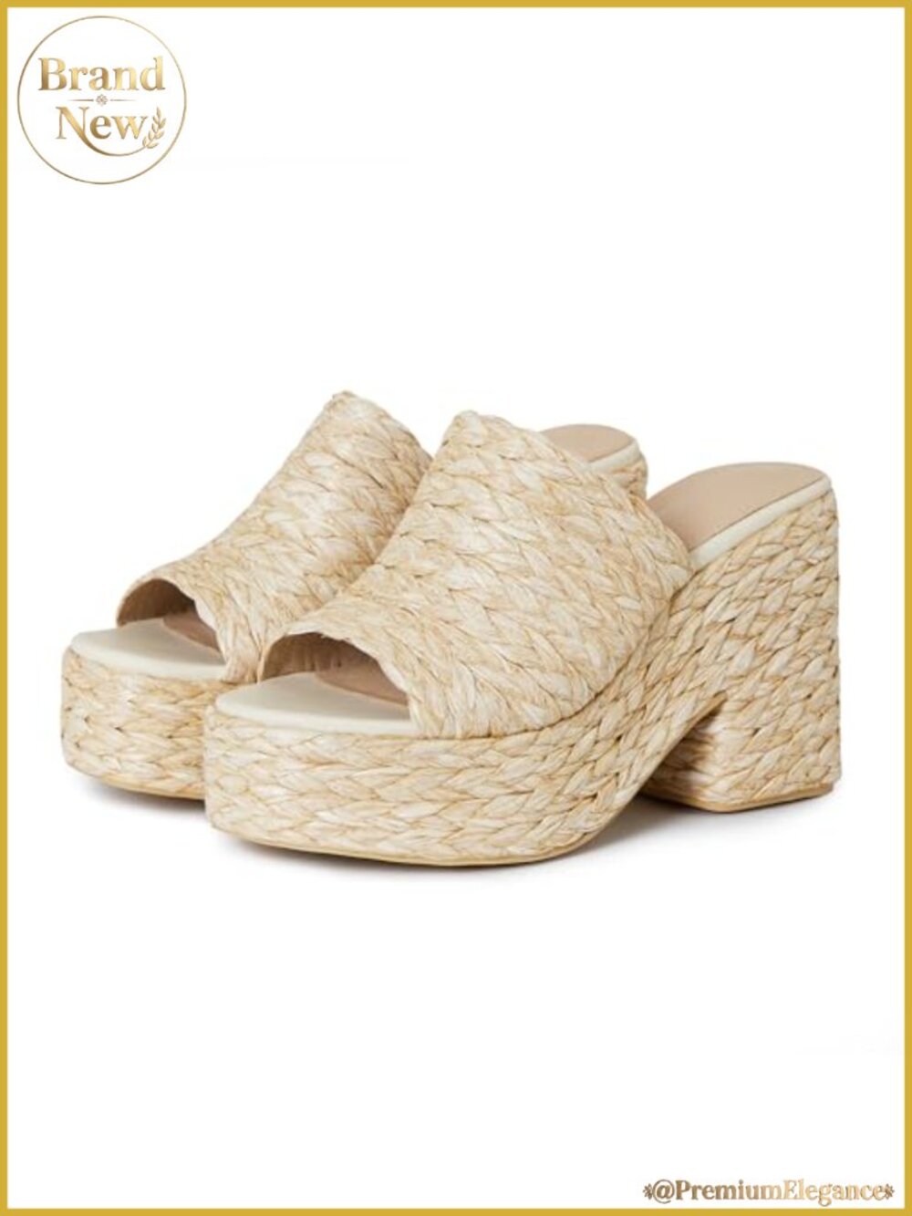 Platform Sandals Wedges Espadrilles Raffia Heels Woven Linen